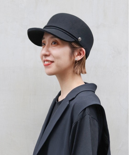 milsa(ミルサ)の「milsa WL Felt DegaulleCap(キャスケット・レディース・ブラック/ネイビー/グレー・57cm)」の2枚目の写真
