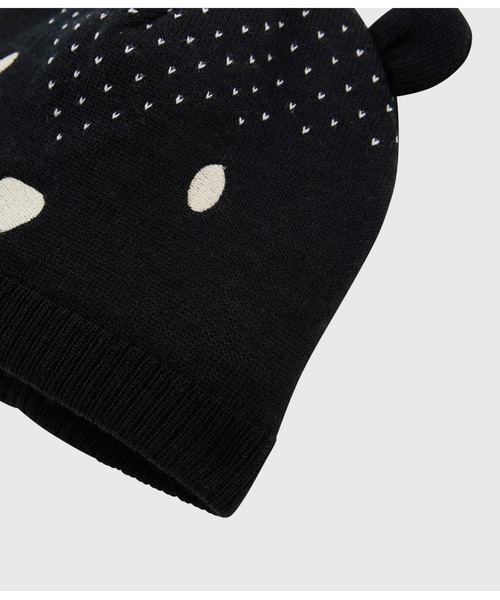 PETIT BATEAU（プチバトー）の「アニマルモチーフ耳付きニットキャップ（ニットキャップ/ビーニー・キッズ・ネイビー・18MONTH/2-3YEAR/6MONTH）」の3枚目の写真
