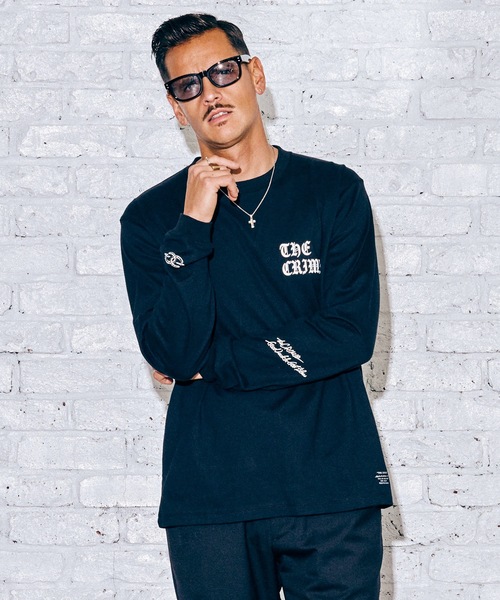 CRIMIE（クライミー）の「OLD ENGLISH LOGO LONG SLEEVE TEE（Tシャツ/カットソー・メンズ・ホワイト/ブラック・S/M/L/XL/XXL）」の11枚目の写真