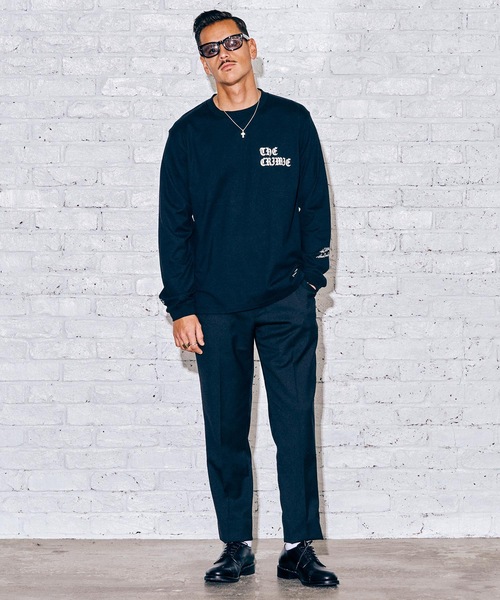 CRIMIE（クライミー）の「OLD ENGLISH LOGO LONG SLEEVE TEE（Tシャツ/カットソー・メンズ・ホワイト/ブラック・S/M/L/XL/XXL）」の10枚目の写真