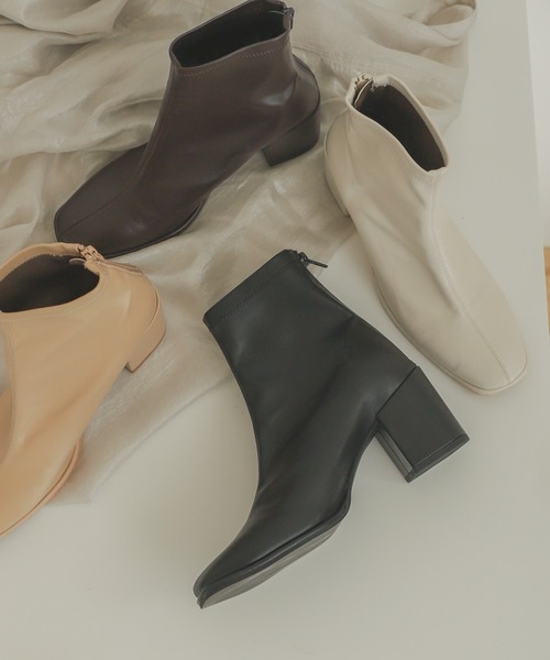 SENSE OF PLACE by URBAN RESEARCH（センスオブプレイスバイアーバンリサーチ）の「スクエアトウセンターシームストレッチブーツ（ブーツ・レディース・ブラック/ベージュ/ブラウン/アイボリー・SMALL/MEDIUM/LARGE）」の6枚目の写真