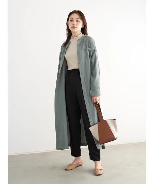 earth music&ecology（アースミュージックアンドエコロジー）の「2wayコートワンピース *（ワンピース・レディース・ベージュ/ミント/ラベンダー・FREE）」の7枚目の写真