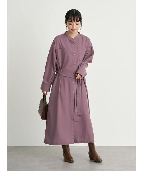 earth music&ecology（アースミュージックアンドエコロジー）の「2wayコートワンピース *（ワンピース・レディース・ベージュ/ミント/ラベンダー・FREE）」の8枚目の写真