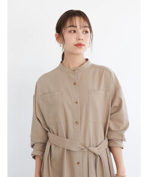 earth music&ecology（アースミュージックアンドエコロジー）の「2wayコートワンピース *（ワンピース・レディース・ベージュ/ミント/ラベンダー・FREE）」の9枚目の写真