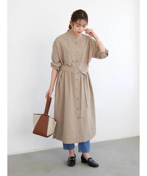 earth music&ecology（アースミュージックアンドエコロジー）の「2wayコートワンピース *（ワンピース・レディース・ベージュ/ミント/ラベンダー・FREE）」の18枚目の写真
