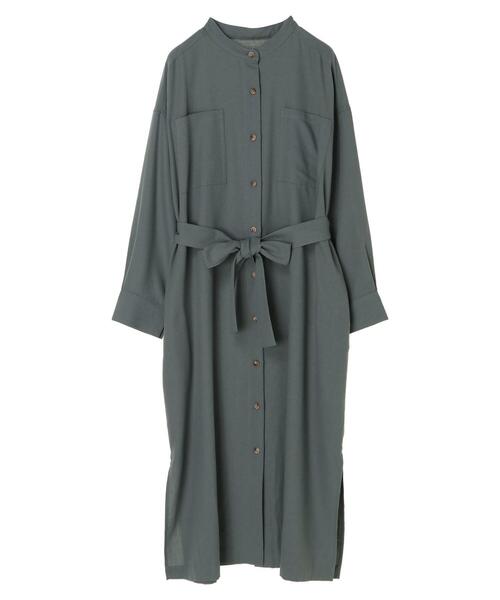 earth music&ecology（アースミュージックアンドエコロジー）の「2wayコートワンピース *（ワンピース・レディース・ベージュ/ミント/ラベンダー・FREE）」の4枚目の写真