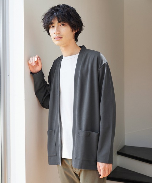 GLOBAL WORK（グローバルワーク）の「着流すドライカーデ/215842（カーディガン/ボレロ・メンズ・ブラック/ブルー系その他6/チャコールグレー・LARGE/MEDIUM/SMALL/X-LARGE）」の2枚目の写真