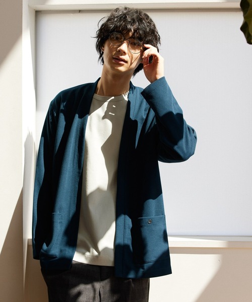 GLOBAL WORK（グローバルワーク）の「着流すドライカーデ/215842（カーディガン/ボレロ・メンズ・ブラック/ブルー系その他6/チャコールグレー・LARGE/MEDIUM/SMALL/X-LARGE）」の3枚目の写真