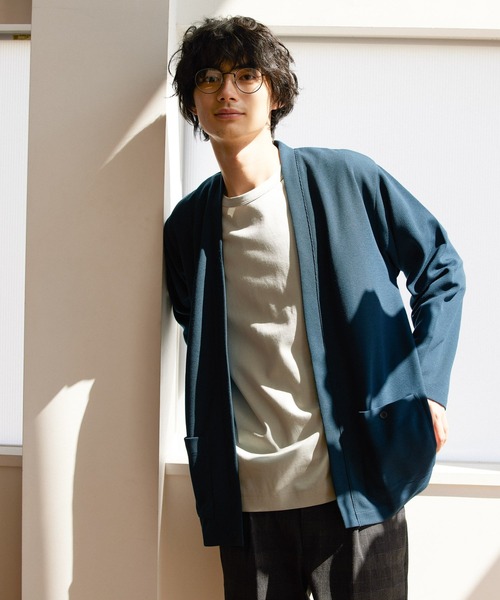 GLOBAL WORK（グローバルワーク）の「着流すドライカーデ/215842（カーディガン/ボレロ・メンズ・ブラック/ブルー系その他6/チャコールグレー・LARGE/MEDIUM/SMALL/X-LARGE）」の4枚目の写真