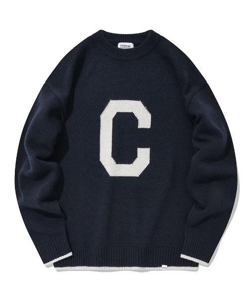COVERNAT（カバーナット）の「【COVERNAT】C LOGO KNIT CREWNECK / カバーナット Cロゴ クルーネック ニット（ニット/セーター・メンズ・グレー/ブラック/グリーン/レッド/ネイビー/オートミール・MEDIUM/LARGE/SMALL/X-LARGE）」の5枚目の写真