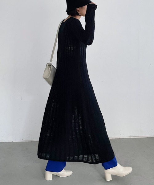 PAGEBOY（ページボーイ）の「スノウメッシュアミニットワンピース（ワンピース・レディース・オフホワイト/ブラック・FREE）」の3枚目の写真