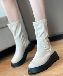 KOR | 厚底　サイドゴアミドルブーツ(ブーツ)