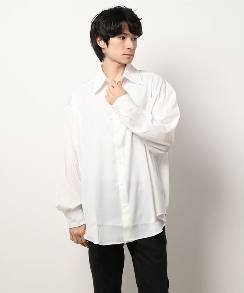 CLUB PARK(クラブパーク)の「【web限定】オーバーサイズシルエットシャツ(シャツ/ブラウス・メンズ・その他/B/C/ブラック系その他/A/ホワイト・LARGE/MEDIUM)」の2枚目の写真
