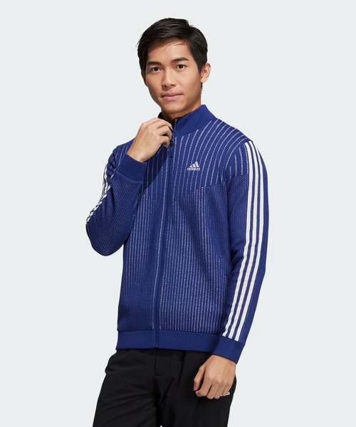 スリーストライプス 防風 長袖ライニングフルジップセーター【adidas Golf/アディダスゴルフ】