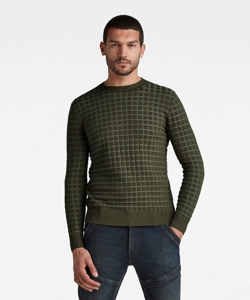 G-STAR（ジースター）の「TABLE KNITTED SWEATER/セーター（ニット/セーター・メンズ・グリーン系その他/ブルー系その他・X-LARGE/SMALL/MEDIUM/X-SMALL/LARGE）」の2枚目の写真