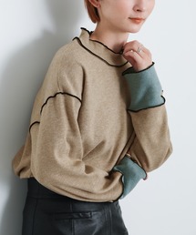 select MOCA | 2022 SS プチハイネックバイカラーリブカットソー(Tシャツ/カットソー)