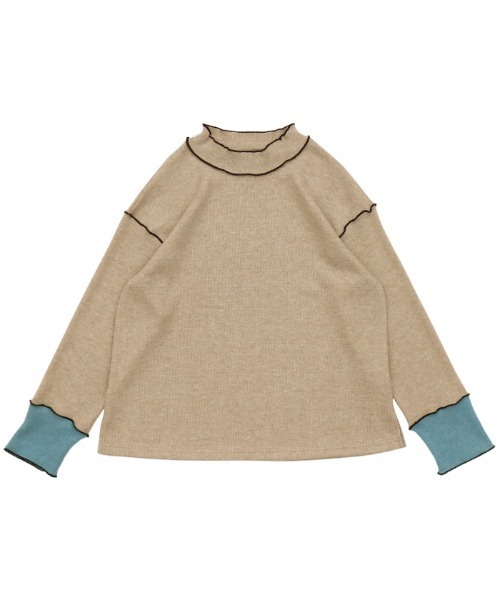 select MOCA（セレクトモカ）の「2022 SS プチハイネックバイカラーリブカットソー（Tシャツ/カットソー・レディース・ブラック/ベージュ・FREE）」の16枚目の写真