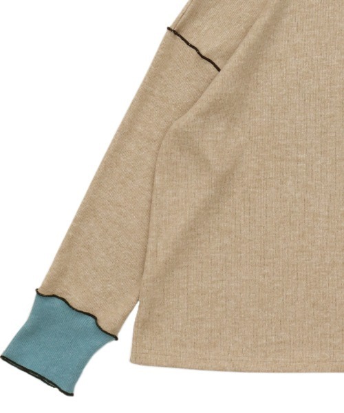 select MOCA（セレクトモカ）の「2022 SS プチハイネックバイカラーリブカットソー（Tシャツ/カットソー・レディース・ブラック/ベージュ・FREE）」の20枚目の写真