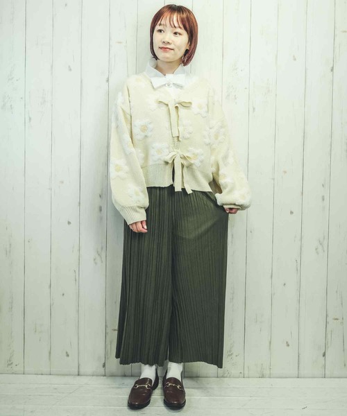 Hamble by Par Avion（ハンブルバイパラビオン）の「フラワーカーデ（カーディガン/ボレロ・レディース・アイボリー/ブラック・ONESIZE）」の18枚目の写真