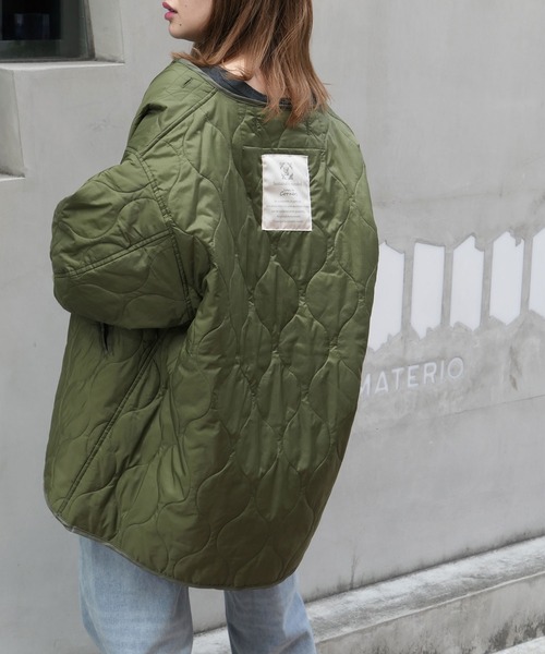 CORNERS（コーナーズ）の「キルティングライナージャケット（ダウンジャケット/コート・レディース・ブラック/ベージュ/カーキ/アイボリー・M）」の4枚目の写真