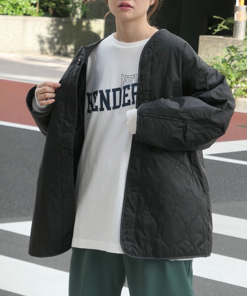 CORNERS（コーナーズ）の「キルティングライナージャケット（ダウンジャケット/コート・レディース・ブラック/ベージュ/カーキ/アイボリー・M）」の20枚目の写真