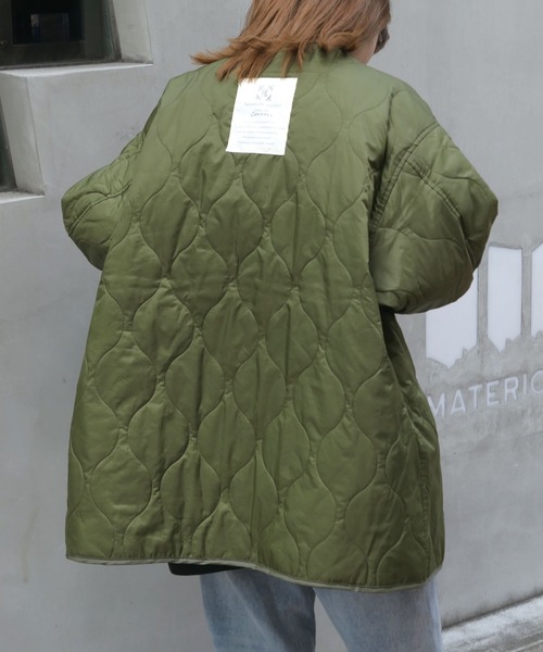 CORNERS（コーナーズ）の「キルティングライナージャケット（ダウンジャケット/コート・レディース・ブラック/ベージュ/カーキ/アイボリー・M）」の14枚目の写真