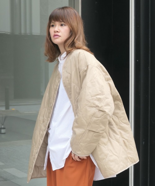 CORNERS（コーナーズ）の「キルティングライナージャケット（ダウンジャケット/コート・レディース・ブラック/ベージュ/カーキ/アイボリー・M）」の21枚目の写真