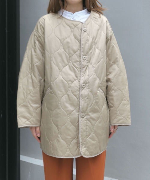 CORNERS（コーナーズ）の「キルティングライナージャケット（ダウンジャケット/コート・レディース・ブラック/ベージュ/カーキ/アイボリー・M）」の13枚目の写真