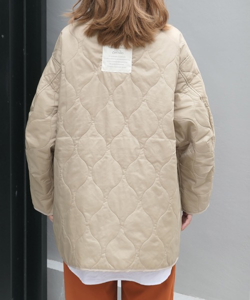 CORNERS（コーナーズ）の「キルティングライナージャケット（ダウンジャケット/コート・レディース・ブラック/ベージュ/カーキ/アイボリー・M）」の15枚目の写真