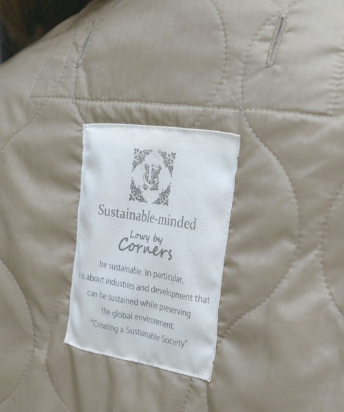 CORNERS（コーナーズ）の「キルティングライナージャケット（ダウンジャケット/コート・レディース・ブラック/ベージュ/カーキ/アイボリー・M）」の6枚目の写真