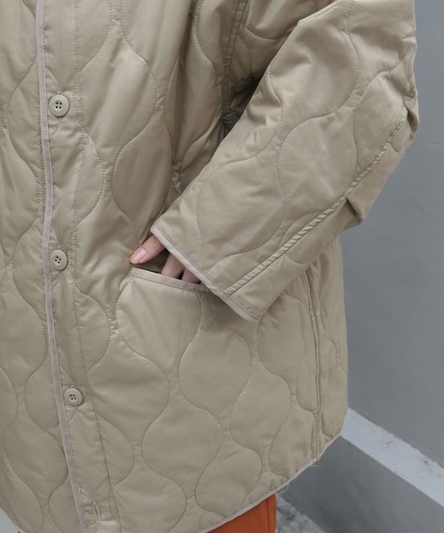 CORNERS（コーナーズ）の「キルティングライナージャケット（ダウンジャケット/コート・レディース・ブラック/ベージュ/カーキ/アイボリー・M）」の11枚目の写真