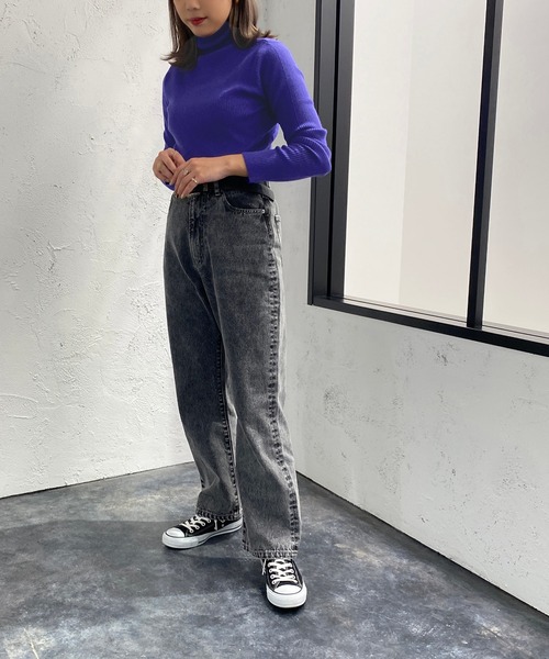 apres jour mignon（アプレジュールミニョン）の「タートルネックリブニット【ZOZOTOWN限定アイテム】（ニット/セーター・レディース・ブルー系その他/アイボリー/ダークブラウン/ダークグリーン/ブラック/グリーン/パープル/オレンジ/グリーン系その他・X-LARGE/フリー）」の18枚目の写真