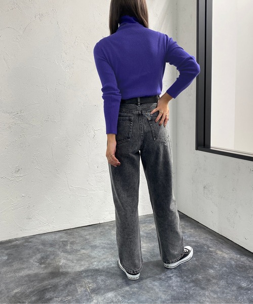 apres jour mignon（アプレジュールミニョン）の「タートルネックリブニット【ZOZOTOWN限定アイテム】（ニット/セーター・レディース・ブルー系その他/アイボリー/ダークブラウン/ダークグリーン/ブラック/グリーン/パープル/オレンジ/グリーン系その他・X-LARGE/フリー）」の17枚目の写真