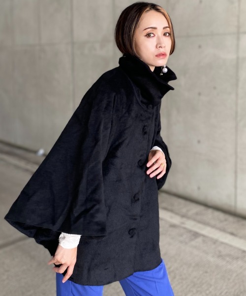 deux amour（ドゥーザムール）の「ポンチョコート（ポンチョ・レディース・ベージュ/グレー/ブラック・MEDIUM）」の11枚目の写真