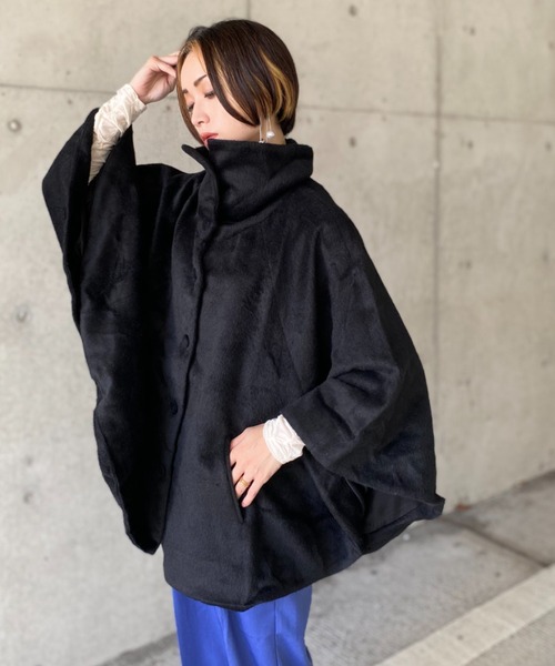 deux amour（ドゥーザムール）の「ポンチョコート（ポンチョ・レディース・ベージュ/グレー/ブラック・MEDIUM）」の9枚目の写真
