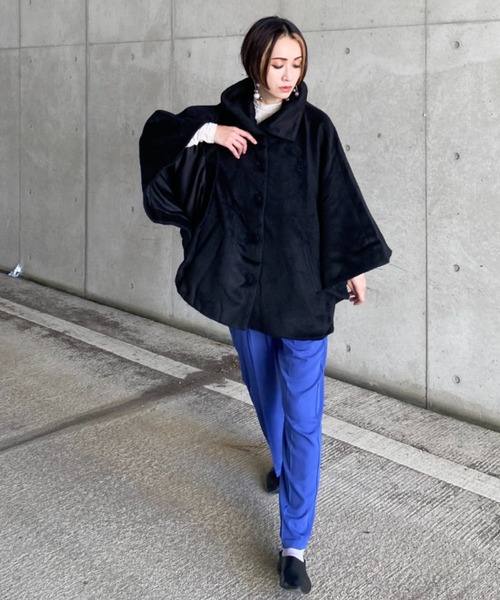 deux amour（ドゥーザムール）の「ポンチョコート（ポンチョ・レディース・ベージュ/グレー/ブラック・MEDIUM）」の20枚目の写真