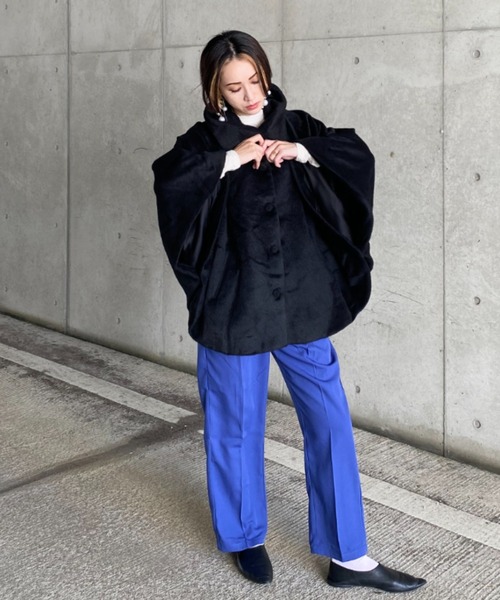 deux amour（ドゥーザムール）の「ポンチョコート（ポンチョ・レディース・ベージュ/グレー/ブラック・MEDIUM）」の17枚目の写真