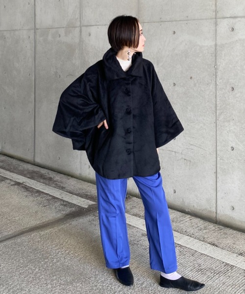 deux amour（ドゥーザムール）の「ポンチョコート（ポンチョ・レディース・ベージュ/グレー/ブラック・MEDIUM）」の19枚目の写真