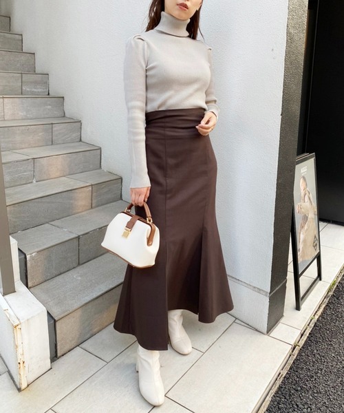one after another NICE CLAUP(ワンアフターアナザーナイスクラップ)の「着ぶくれしないニット素材!バックレースアップリブニットトップス(ニット/セーター・レディース・ブラック/グレー/オフホワイト/ピンク系その他・FREE)」の16枚目の写真