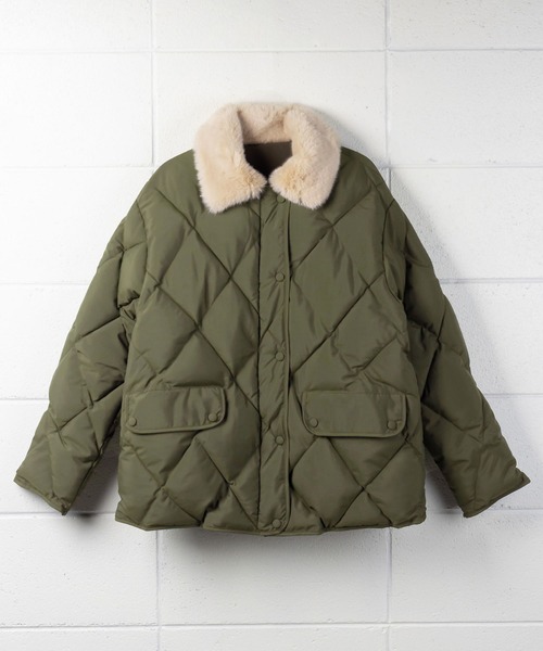 me+em select（ミームセレクト）の「※※エコファー衿キルティングブルゾン（ブルゾン・レディース・カーキ/ブラウン/アイボリー/ブラック・FREE）」の17枚目の写真