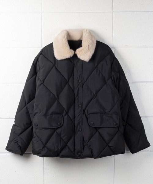 me+em select（ミームセレクト）の「※※エコファー衿キルティングブルゾン（ブルゾン・レディース・カーキ/ブラウン/アイボリー/ブラック・FREE）」の20枚目の写真