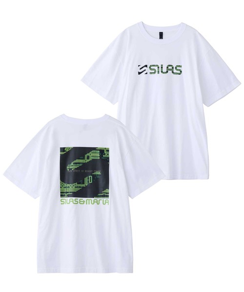 SILAS（サイラス）の「S/S CYBER LOGO PRINT TEE　サイラスサイバーロゴプリント半袖Tシャツ（Tシャツ/カットソー・メンズ・グリーン/ホワイト/ブラック・LARGE/MEDIUM/X-LARGE）」の2枚目の写真