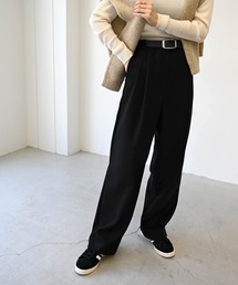 CANAL JEAN | via j(ヴィアジェイ) ウォームダブルタックストレートパンツ(その他パンツ)