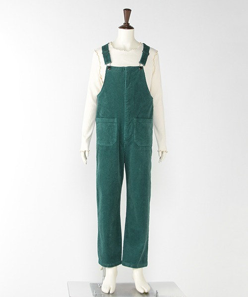 Lycee mine(リセマイン)の「【リンク】コーデュロイサロペット(サロペット/オーバーオール・キッズ・アイボリー/ターコイズブルー・M/S)」の1枚目の写真