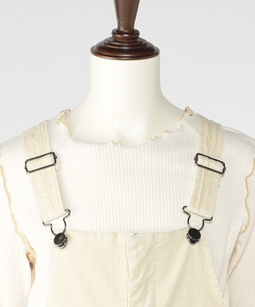 Lycee mine(リセマイン)の「【リンク】コーデュロイサロペット(サロペット/オーバーオール・キッズ・アイボリー/ターコイズブルー・M/S)」の12枚目の写真