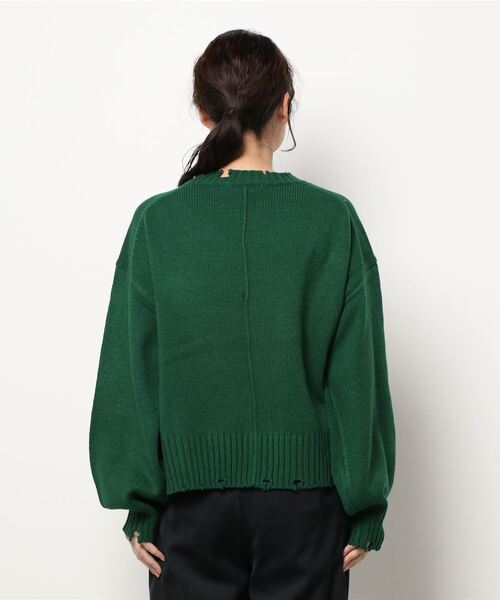 RETRO GIRL(レトロガール)の「アウトリッキングダメージニット(ニット/セーター・レディース・ダークブラウン/オレンジ/グリーン/ブラック系その他/ブルー・FREE)」の13枚目の写真