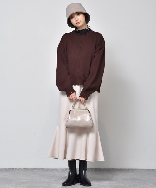 RETRO GIRL(レトロガール)の「アウトリッキングダメージニット(ニット/セーター・レディース・ダークブラウン/オレンジ/グリーン/ブラック系その他/ブルー・FREE)」の17枚目の写真