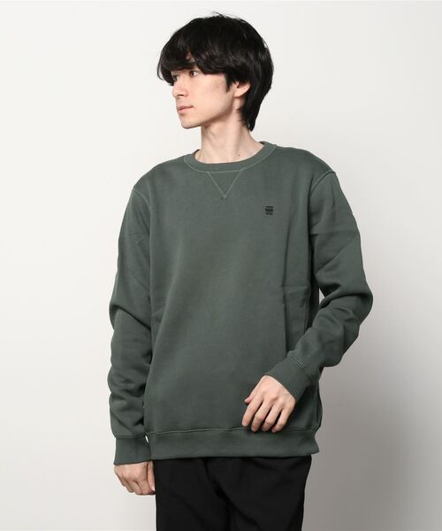 G-STAR（ジースター）の「PREMIUM CORE SWEATER/ベーシックデザインワンポイントロゴスウェット/トレーナー（スウェット・メンズ・グリーン系その他/グレー系その他・X-LARGE/MEDIUM/SMALL/X-SMALL/LARGE）」の8枚目の写真