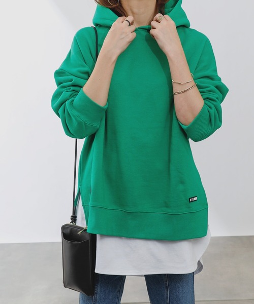 COLONY 2139（コロニートゥーワンスリーナイン）の「裏起毛フード付パーカー（パーカー・レディース・ブラック/オフホワイト/ピンク/グリーン/モカ・MEDIUM/LARGE）」の20枚目の写真