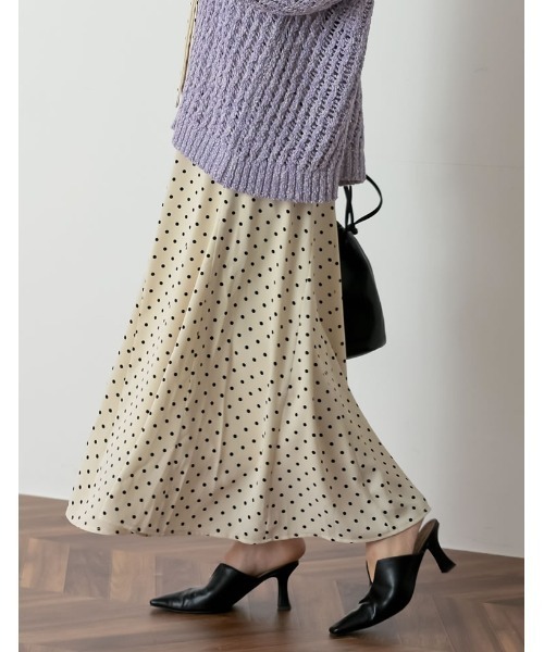 Re:EDIT（リエディ）の「[低身長サイズ有]ドット柄マーメイドスカート（スカート・レディース・ホワイト/ブラック/アイボリー・MEDIUM/SHORT/LARGE）」の14枚目の写真